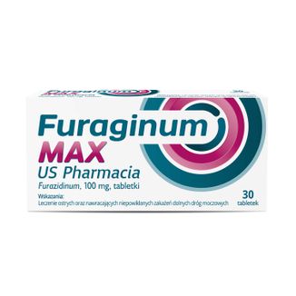 Furaginum Max US Pharmacia 100 mg, 30 tabletek - zdjęcie produktu