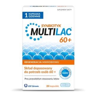 Multilac 60+ Synbiotyk, 20 kapsułek Multilac 60+ Synbiotyk, 20 kapsułek - zdjęcie produktu
