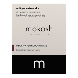 Mokosh, odżywka-maska do włosów szorstkich, łamliwych i puszących się, czereśnia z bursztynem, 180 ml USZKODZONE OPAKOWANIE Mokosh, odżywka-maska do włosów szorstkich, łamliwych i puszących się, czereśnia z bursztynem, 180 ml USZKODZONE OPAKOWANIE - zdjęcie produktu