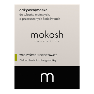 Mokosh, odżywka-maska do włosów matowych o przesuszonych końcówkach, zielona herbata z bergamotką, 180 ml - zdjęcie produktu