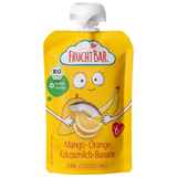 Fruchtbar Mus owocowy Bio w tubce, mango, pomarańcza, banan, mleko kokosowe, po 6 miesiącu, 100 g - miniaturka zdjęcia produktu