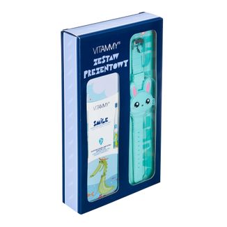 Zestaw Vitammy Smile, szczoteczka soniczna do zębów dla dzieci, krokodyl + zegarek silikonowy dla dzieci, niebieski królik - zdjęcie produktu