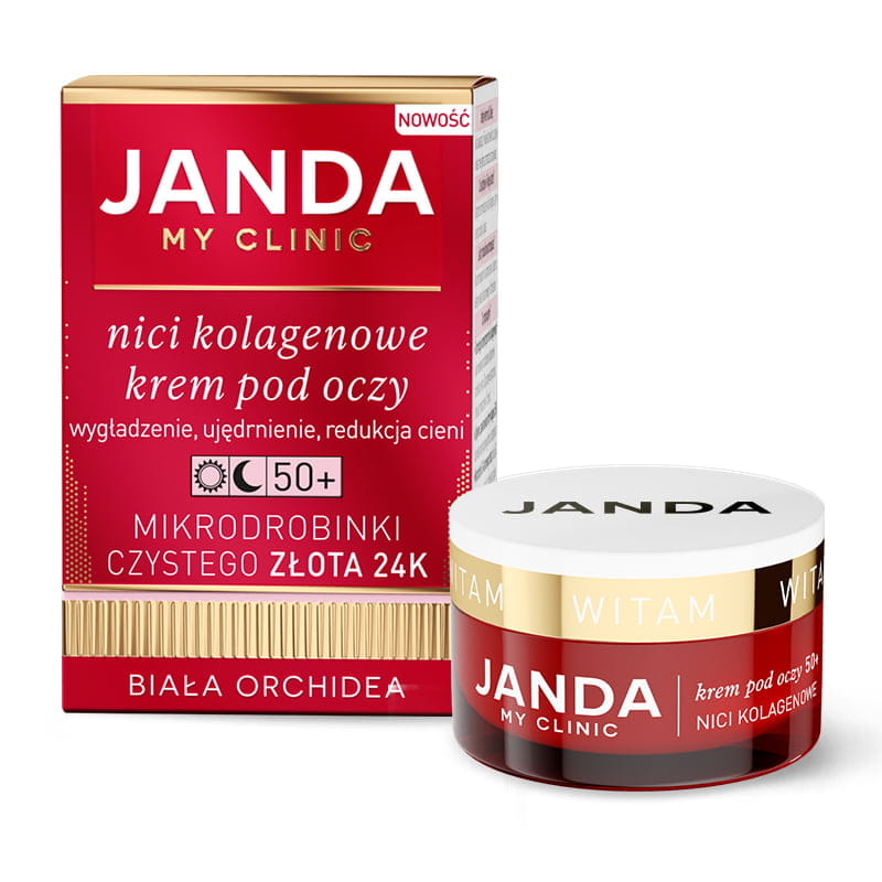 Nieznana Janda My Clinic Nici Kolagenowe 50+,  krem pod oczy, 15 ml