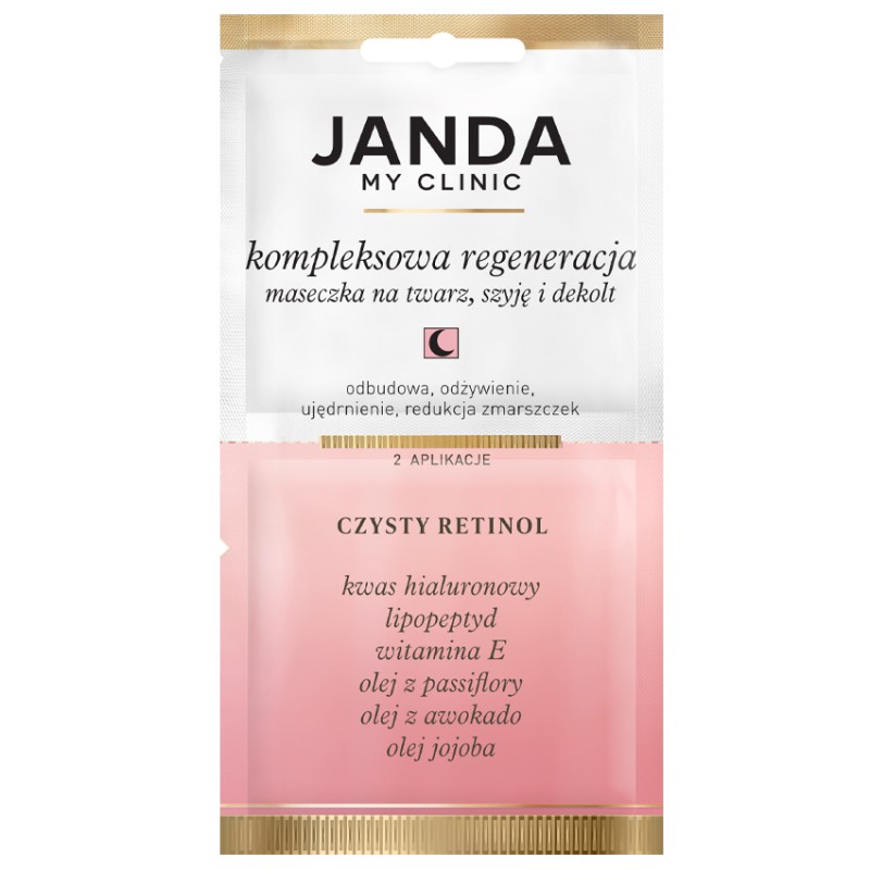 Nieznana Janda My Clinic Nici Kolagenowe, maseczka na twarz, szyję i dekolt, Czysty Retinol, 8 ml
