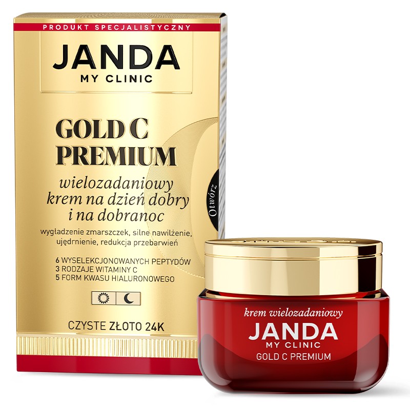 Nieznana Janda My Clinic Gold C Premium, wielozadaniowy krem na dzień i na dobranoc, 50 ml