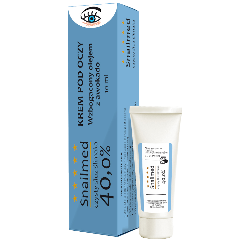 Nieznana Snailmed Czysty Śluz Ślimaka 40,07%, krem pod oczy, 10 ml