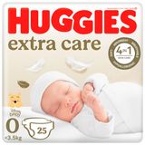 Huggies Extra Care, pieluchy, Disney, rozmiar 0, Newborn, 0-4 kg, 25 sztuk - miniaturka zdjęcia produktu