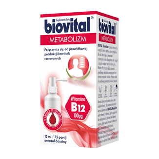 Biovital Metabolizm, aerozol doustny, smak wiśniowy, 15 ml - zdjęcie produktu