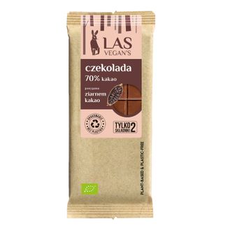 Las Vegan's Czekolada 70% kakao, posypana ziarnem kakao, 50 g KRÓTKA DATA - zdjęcie produktu