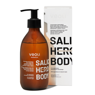 Veoli Botanica Salic Hero Body, oczyszczająco-złuszczający żel do mycia ciała z 2% BioGenic Sallic-210 kapsułkowanym kwasem salicylowym i sokiem z aloesu, 280 ml - zdjęcie produktu