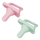 Dr Brown's Happy Paci, smoczek uspokajający w kształcie smoczka do butelki, silikonowy, różowy/zielony, 0-6 miesięcy, 2 sztuki - miniaturka zdjęcia produktu
