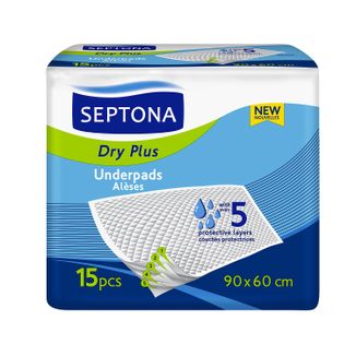 Septona Dry Plus, podkłady higieniczne, 90 x 60 cm, 15 sztuk - zdjęcie produktu