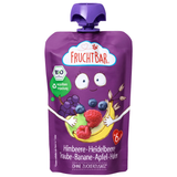 Fruchtbar Mus owocowy z ziarnami Bio w tubce, malina, borówka, winogrono, banan, jabłko, owies, po 6 miesiącu, 100 g - miniaturka zdjęcia produktu
