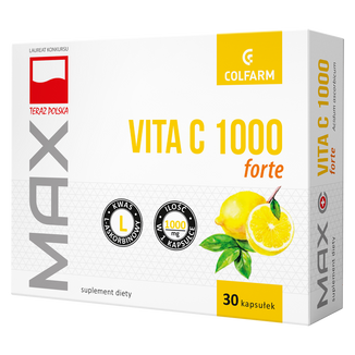 Max Vita C 1000 Forte, 30 kapsułek USZKODZONE OPAKOWANIE - zdjęcie produktu