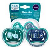 Avent Ultra Air, smoczek uspokajający, silikonowy, symetryczny, boy, SCF349/18, od 18 miesięcy, 2 sztuki - miniaturka zdjęcia produktu