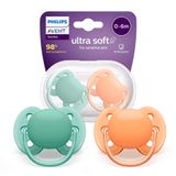 Avent Ultra Soft, smoczek uspokajający, silikonowy, symetryczny, unisex, SCF091/03, 0-6 miesięcy, 2 sztuki - miniaturka zdjęcia produktu