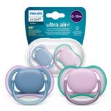 Avent Ultra Air, smoczek uspokajający, silikonowy, symetryczny, unisex, SCF085/34, 6-18 miesięcy, 2 sztuki - miniaturka zdjęcia produktu