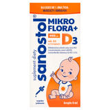 Sanostol Mikroflora + D3, od 1 dnia życia, krople, 8 ml USZKODZONE OPAKOWANIE - miniaturka zdjęcia produktu