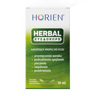 Horien Herbal Eye Drops, łagodzące krople do oczu, 10 ml - zdjęcie produktu