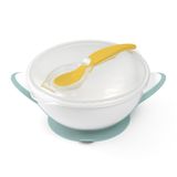 BabyOno, miseczka z przyssawką i łyżeczką, zielona, 1063/04, od 6 miesiąca, 300 ml, 1 sztuka - miniaturka zdjęcia produktu