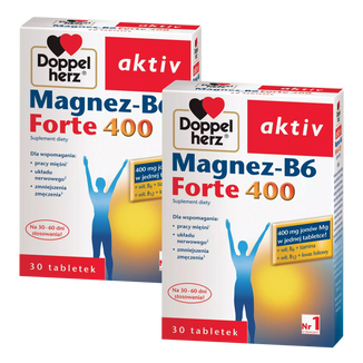 Zestaw Doppelherz Aktiv Magnez - B6 Forte 400, 2 x 30 tabletek - zdjęcie produktu