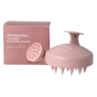 Ecocera Medi, szczotka masażer do skóry głowy, różowa, 1 sztuka USZKODZONE OPAKOWANIE - zdjęcie produktu