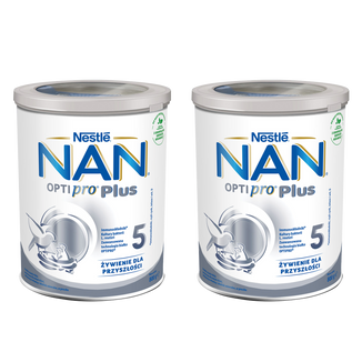Zestaw Nestle NAN Optipro Plus 5, produkt na bazie mleka dla dzieci po 2,5 roku, 2 x 800 g - zdjęcie produktu