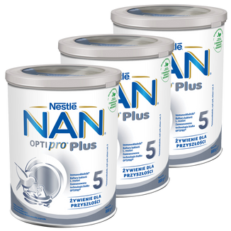 Zestaw Nestle NAN Optipro Plus 5, produkt na bazie mleka dla dzieci po 2,5 roku, 3 x 800 g - zdjęcie produktu