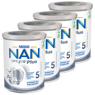 Zestaw Nestle NAN Optipro Plus 5, produkt na bazie mleka dla dzieci po 2,5 roku, 4 x 800 g - zdjęcie produktu