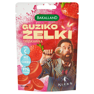 Bakalland Guziko żelki truskawkowe, Kleks, 34 g KRÓTKA DATA - zdjęcie produktu