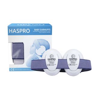 Haspro Baby Earmuffs, nauszniki ochronne dla niemowląt i dzieci, 0-3 lat, niebieskie, 1 sztuka USZKODZONE OPAKOWANIE - zdjęcie produktu