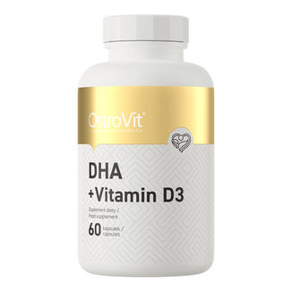 OstroVit DHA + Vitamin D3, 60 kapsułek KRÓTKA DATA OstroVit DHA + Vitamin D3, 60 kapsułek KRÓTKA DATA - zdjęcie produktu