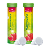 Zestaw Protego Multiwitamina + Cynk, smak malinowo-truskawkowy, 2 x 20 tabletek musujących - miniaturka zdjęcia produktu