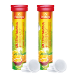Zestaw Protego Multuwitamina + Minerały, smak owoców tropikalnych, 2 x 20 tabletek musujących - miniaturka zdjęcia produktu