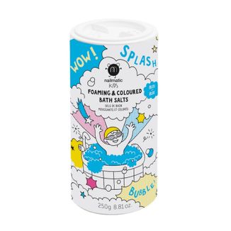 Nailmatic Kids Foam & Coloured, pieniąca się sól do kąpieli, dla dzieci, niebieska, 250 g - zdjęcie produktu