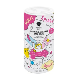 Nailmatic Kids Foam & Coloured, pieniąca się sól do kąpieli, dla dzieci, różowa, 250 g - zdjęcie produktu