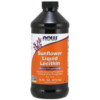 Now Foods Sunflower Liquid Lecithin, lecytyna z nasion słonecznika, płyn, 473 ml - zdjęcie produktu