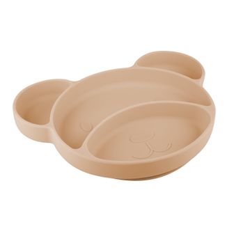 Canpol Babies, talerzyk z przyssawką, silikonowy, trójdzielny, Miś, kremowy, 1 sztuka USZKODZONE OPAKOWANIE - zdjęcie produktu