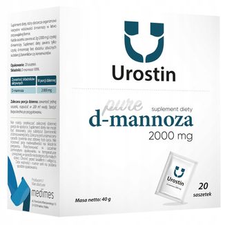 Urostin D-mannoza 2000 mg, 2 g x 20 saszetek Urostin D-mannoza 2000 mg, 2 g x 20 saszetek - zdjęcie produktu