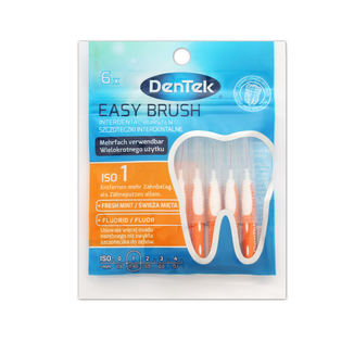 DenTek Easy Brush, szczoteczki interdentalne, rozmiar 1, 0,45 mm, 6 sztuk - zdjęcie produktu