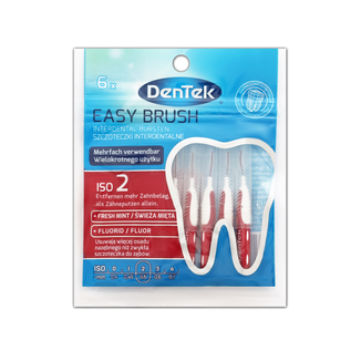 DenTek Easy Brush, szczoteczki interdentalne, rozmiar 2, 0,5 mm, 6 sztuk - zdjęcie produktu