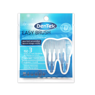 DenTek Easy Brush, szczoteczki interdentalne, rozmiar 3, 0,6 mm, 6 sztuk - zdjęcie produktu