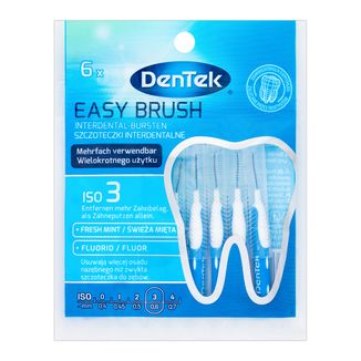 DenTek Easy Brush, szczoteczki interdentalne, rozmiar 3, 0,6 mm, 6 sztuk - zdjęcie produktu