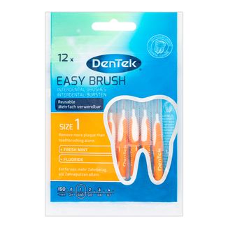 DenTek Easy Brush, szczoteczki interdentalne, rozmiar 1, 0,45 mm, 12 sztuk - zdjęcie produktu