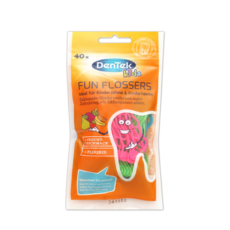 DenTek Kids Fun Flosser, wykałaczki z nicią dentystyczną dla dzieci, 40 sztuk - zdjęcie produktu