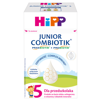 Hipp 5 Junior Combiotik, produkt na bazie mleka dla przedszkolaka, 550 g Hipp 5 Junior Combiotik, produkt na bazie mleka dla przedszkolaka, 550 g - zdjęcie produktu