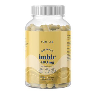Pure Lab Ekstrakt z Imbiru 400 mg, 170 kapsułek wegańskich - zdjęcie produktu