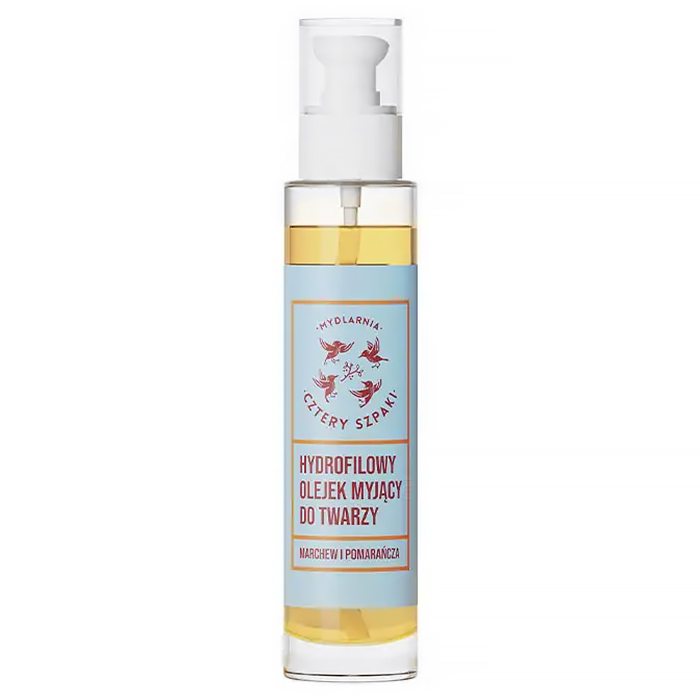 Mydlarnia Cztery Szpaki Cztery Szpaki, hydrofilowy olejek myjący do twarzy, marchew i pomarańcza, 100 ml