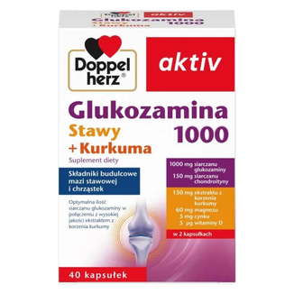 Doppelherz aktiv Glukozamina 1000 Stawy + Kurkuma, 40 kapsułek - zdjęcie produktu