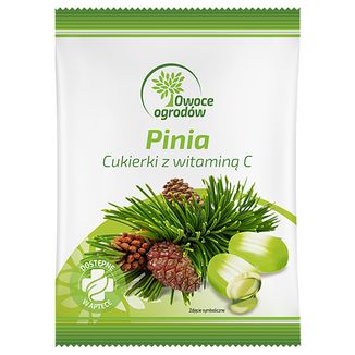 Owoce Ogrodów Pinia, cukierki z witaminą C, 50 g KRÓTKA DATA Owoce Ogrodów Pinia, cukierki z witaminą C, 50 g KRÓTKA DATA - zdjęcie produktu